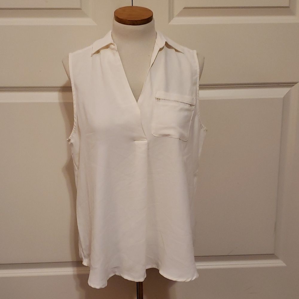 41 Hawthorn Tarla Lattice Detail Sleeveless Blouse Size L NWOT